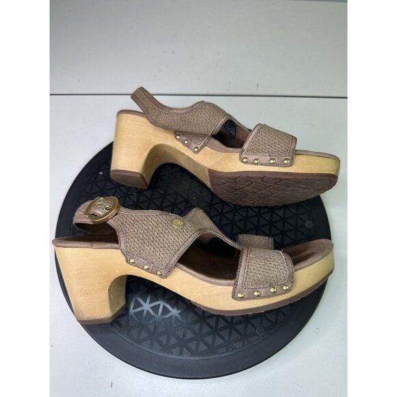 UGG Lomita Sandals Clogs Shoes Womens Size 8 Brown Leather Studded Buckle 3148 - Picture 8 of 11